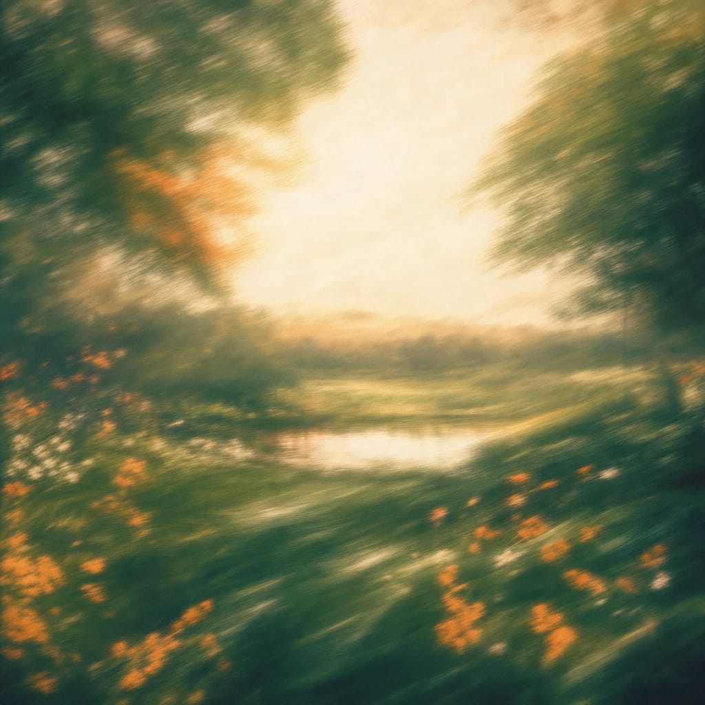 Stylized scene featuring sun-dappled playground framed by leafy schoolyard trees, rendered in deep forest green, off-white, and warm orange